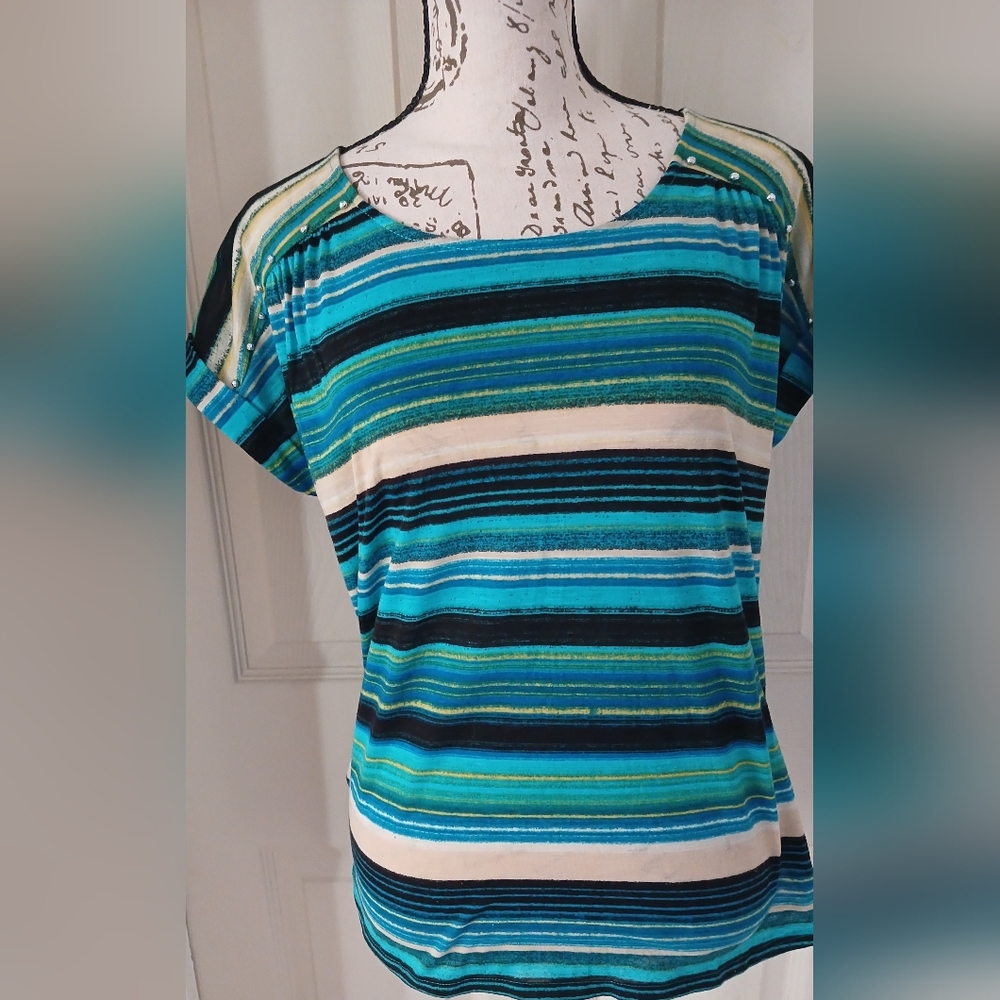 Hannah Striped Short Sleeve Top